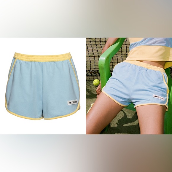 Limited edition Staud x New Balance yellow and blue athletic 2 piece SET - Picture 4 of 8